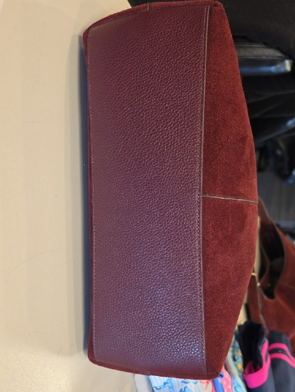 kate spade Large 454 Burgundy Suede Shoulder Bag - Picture 3 of 16